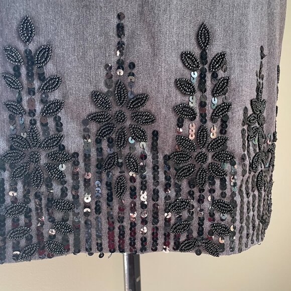 Grey Sequin Mini Skirt - Picture 3 of 6